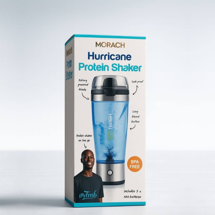 Morach Hurricane Protein Shaker Bottle – Self-Mixing, BPA-Free