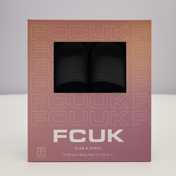 FCUK Slide & Spritz Gift Set – Slides + Body Mist