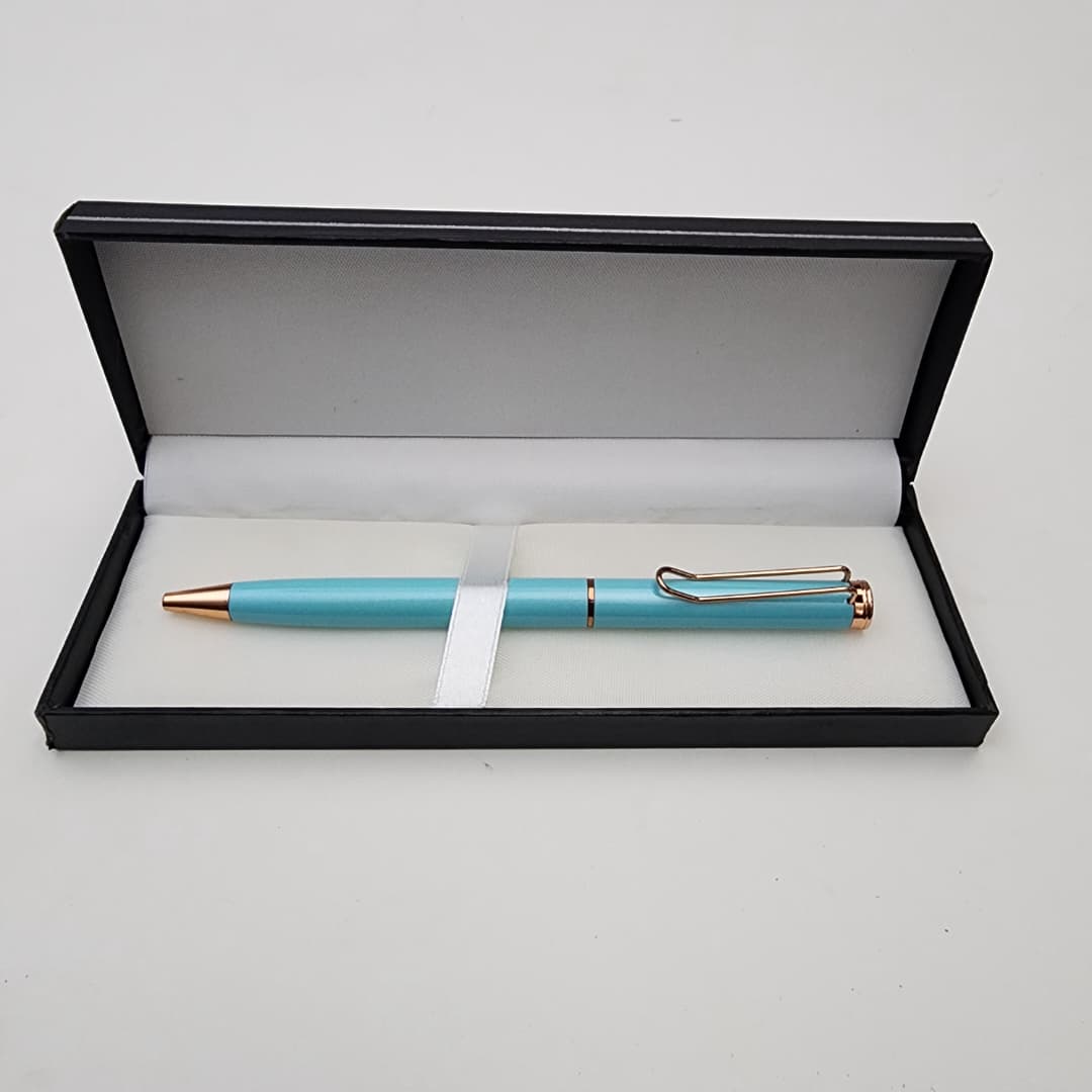 Luxury Turquoise Executive Pen with Rose Gold Accents