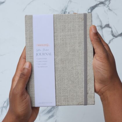 Linen Grey Hardcover Journal – B6