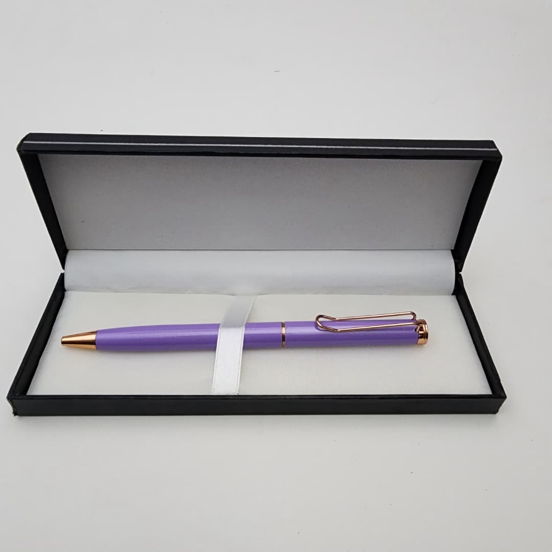 Luxury Purple Executive Pen with Rose Gold Accents