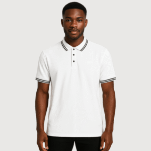 BoohooMAN White Polo Shirt with Black Tipping