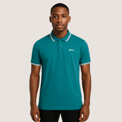 Slazenger Teal Polo Shirt with White Tipping